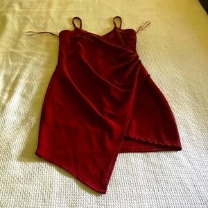 Cocktail wrap mini dress. Wine color. Perfect fabric. Never used.